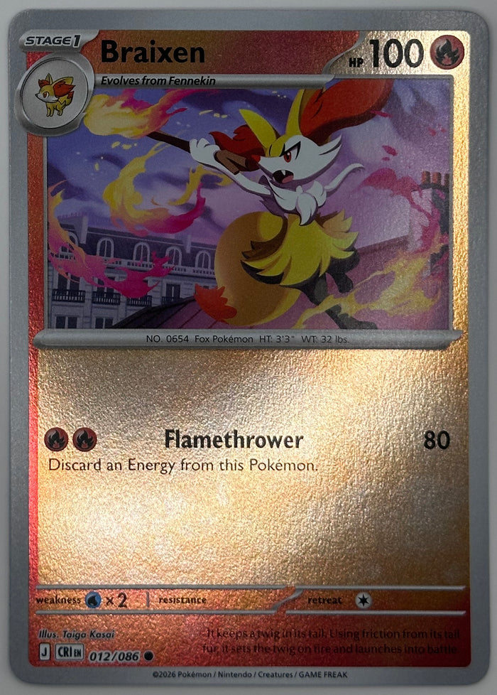 Braixen 012/086 (Holo) ME04: Chaos Rising